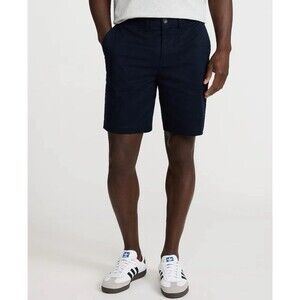 $68 Express Men’s 8" inseam Hyper Stretch Temp Control Chino Shorts Navy Size 34